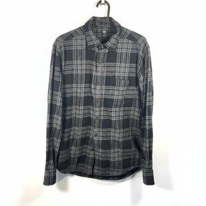 Uniqlo Flannel Checked Long Sleeve‎ Shirt Black/Grey